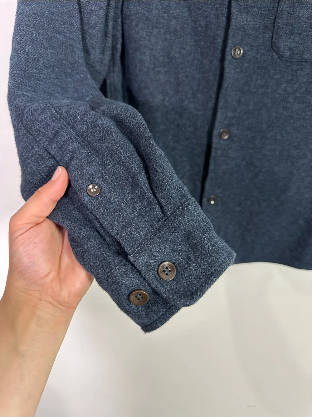 Banana Republic Navy Blue Long Sleeve Cotton Button Down Shirt